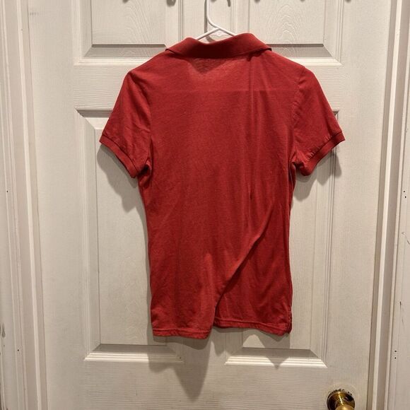 Womens Vintage MOSSIMO SUPPLY CO Short Sleeve Red Slim Fit  Polo Large - Picture 4 of 4